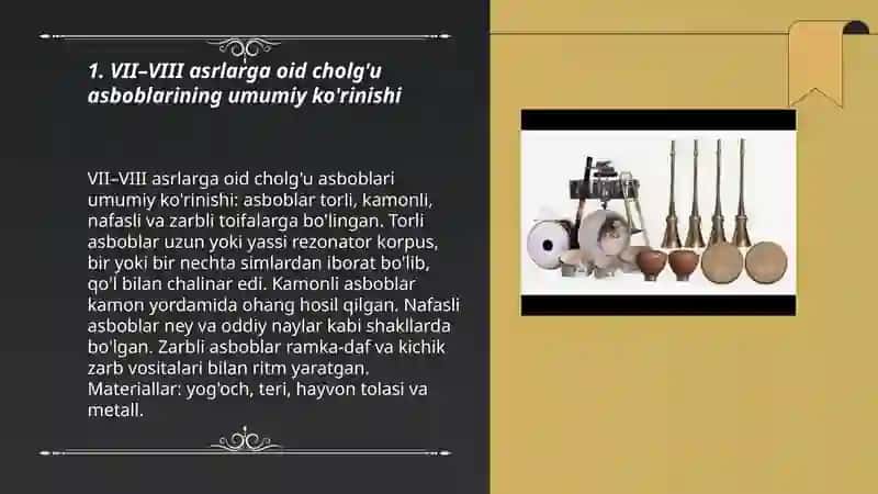 VII-VIII-asrlarga oid musiqiy cholg'ular 3