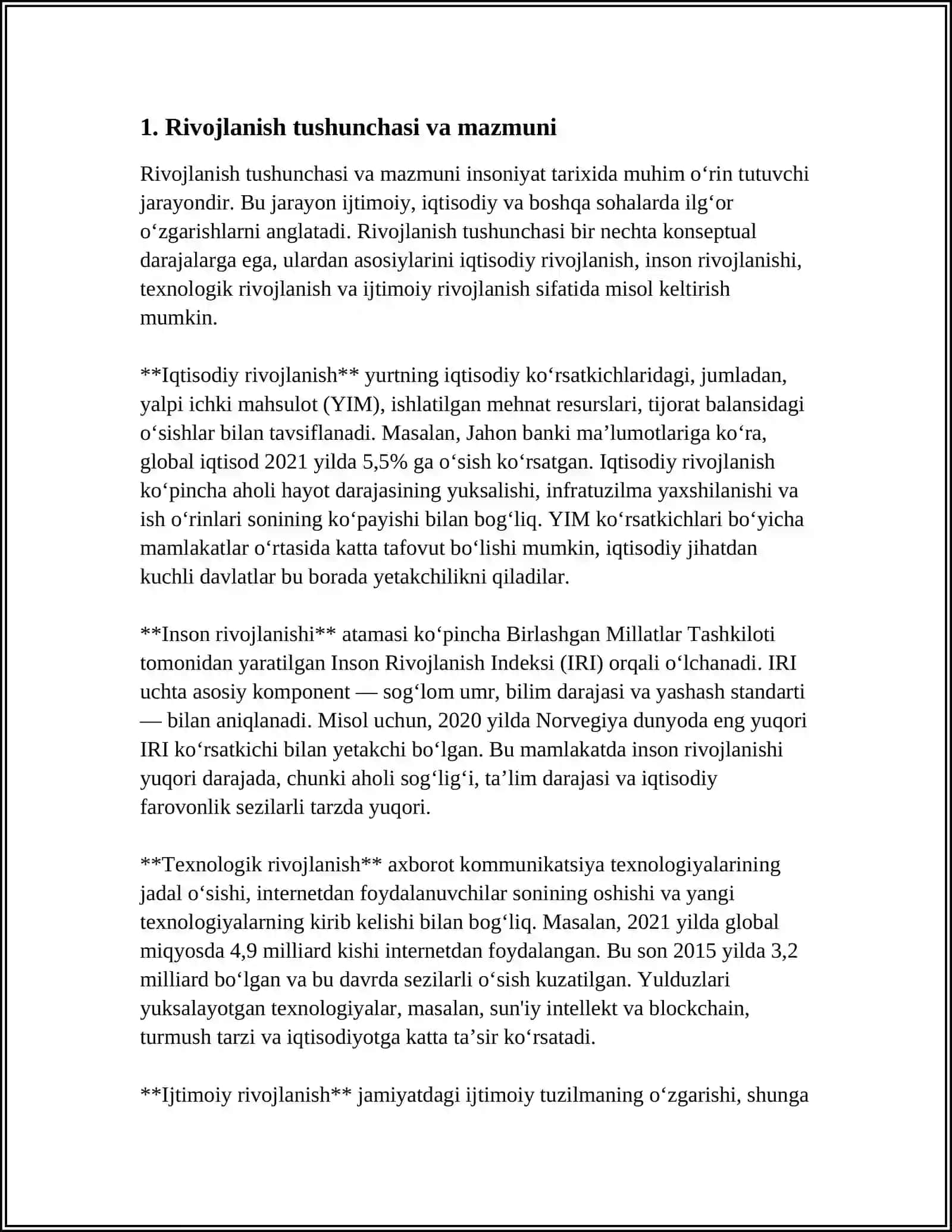 RIVOJLANISHNING UMUMIY QONUNLARI VA KATEGORIYALARI 3