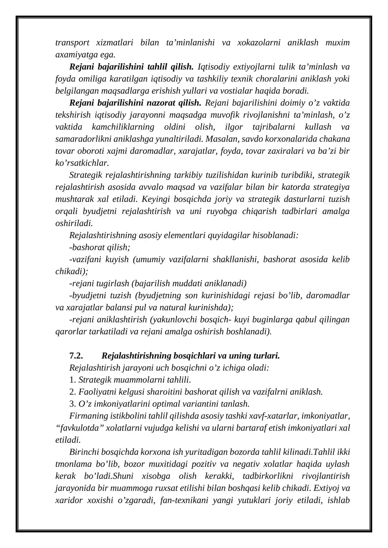 Tadbirkorlik faoliyatini rejalashtirish 3