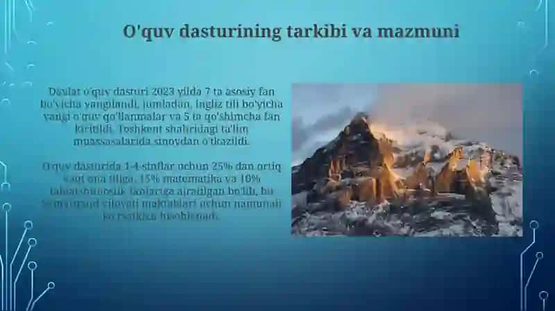 Takomillashtirilgan ilk qadam davlat oʻquv dasturi 3