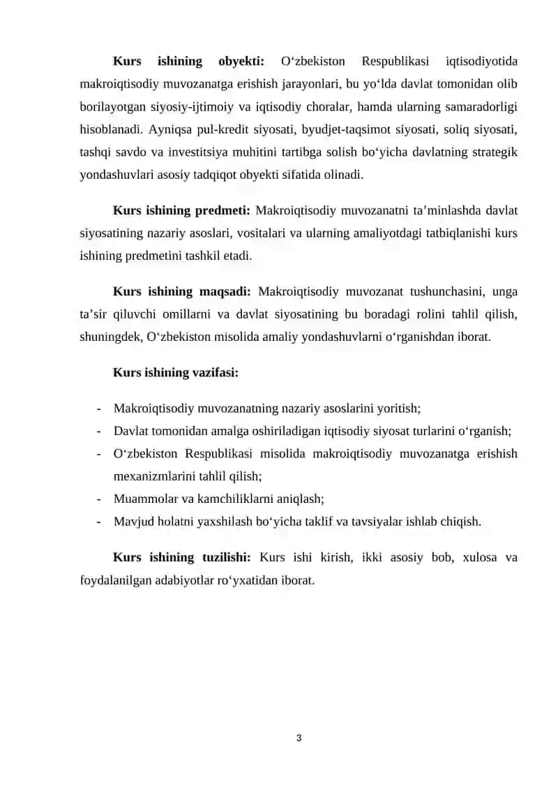Davlatning makroiqtisodiy muvozanatni ta’minlash siyosati 3
