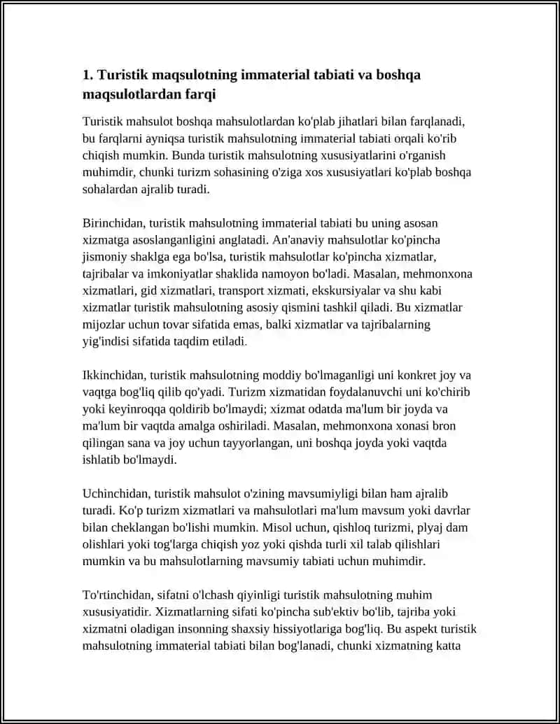 TURISTIK MAQSULOTLARNING BOSHQA MAQSULOTLARDAN FARQI 3