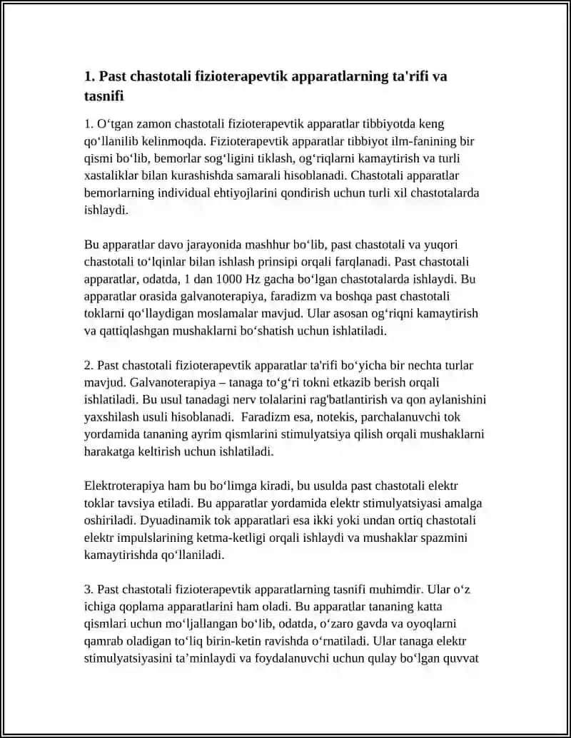 PAST VA YUQORI CHASTOTALI FIZIOTERAPEVTIK APPARATLAR 3