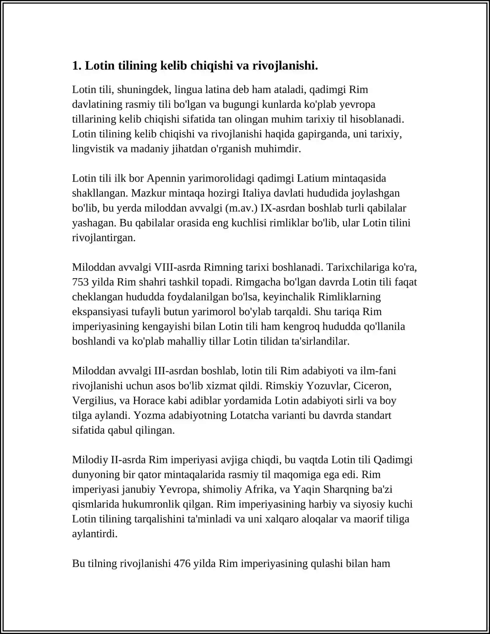LOTIN TILI TARIXI VA RIVOJLANISHI. RIM VA GRETSIYADA DAVOLASHNING QADIMIY USULLARI 3