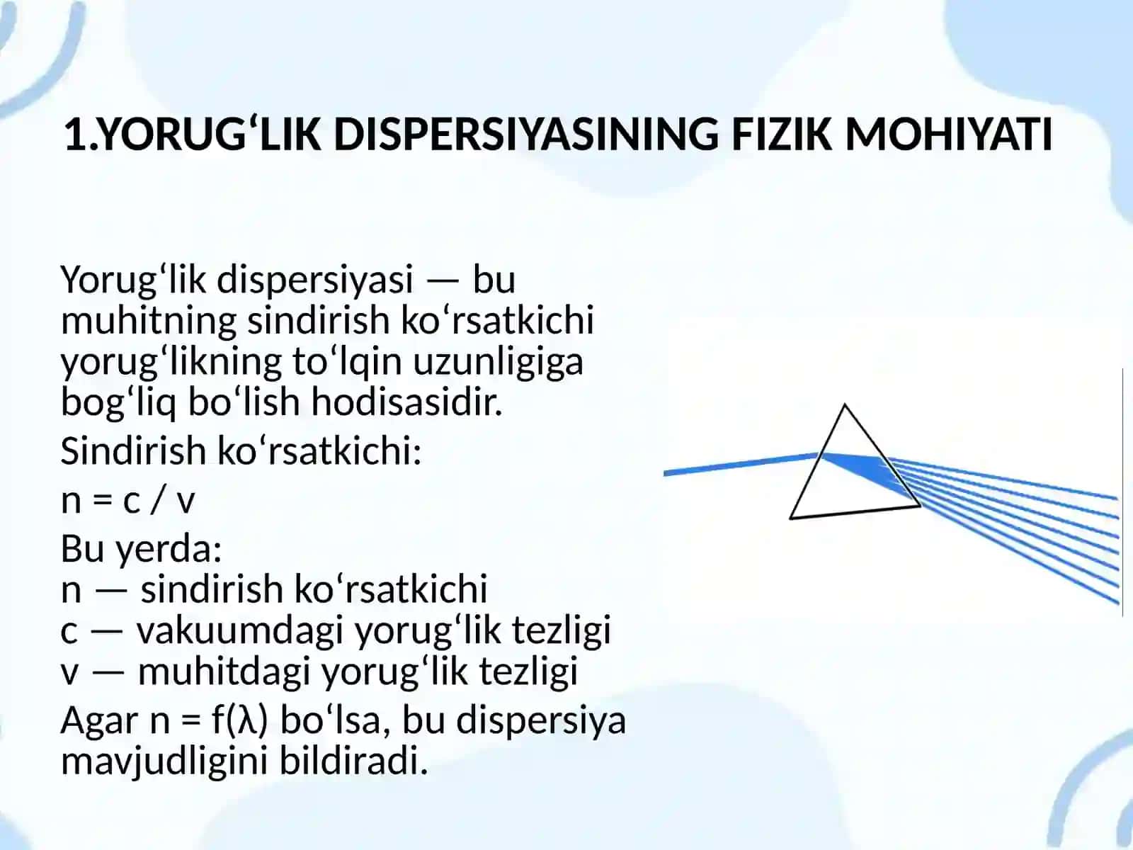 YORUG‘LIK DISPERSIYASINING KLASSIK NAZARIYASINI O‘RGANISH 3