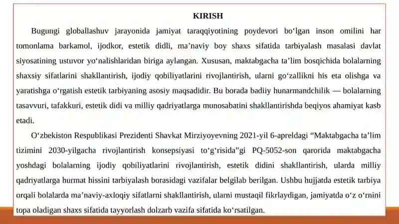 MAKTABGACHA YOSHDAGI BOLALARNI BADIIY HUNARMANDCHILIK ORQALI ESTETIK TARBIYALASH 3