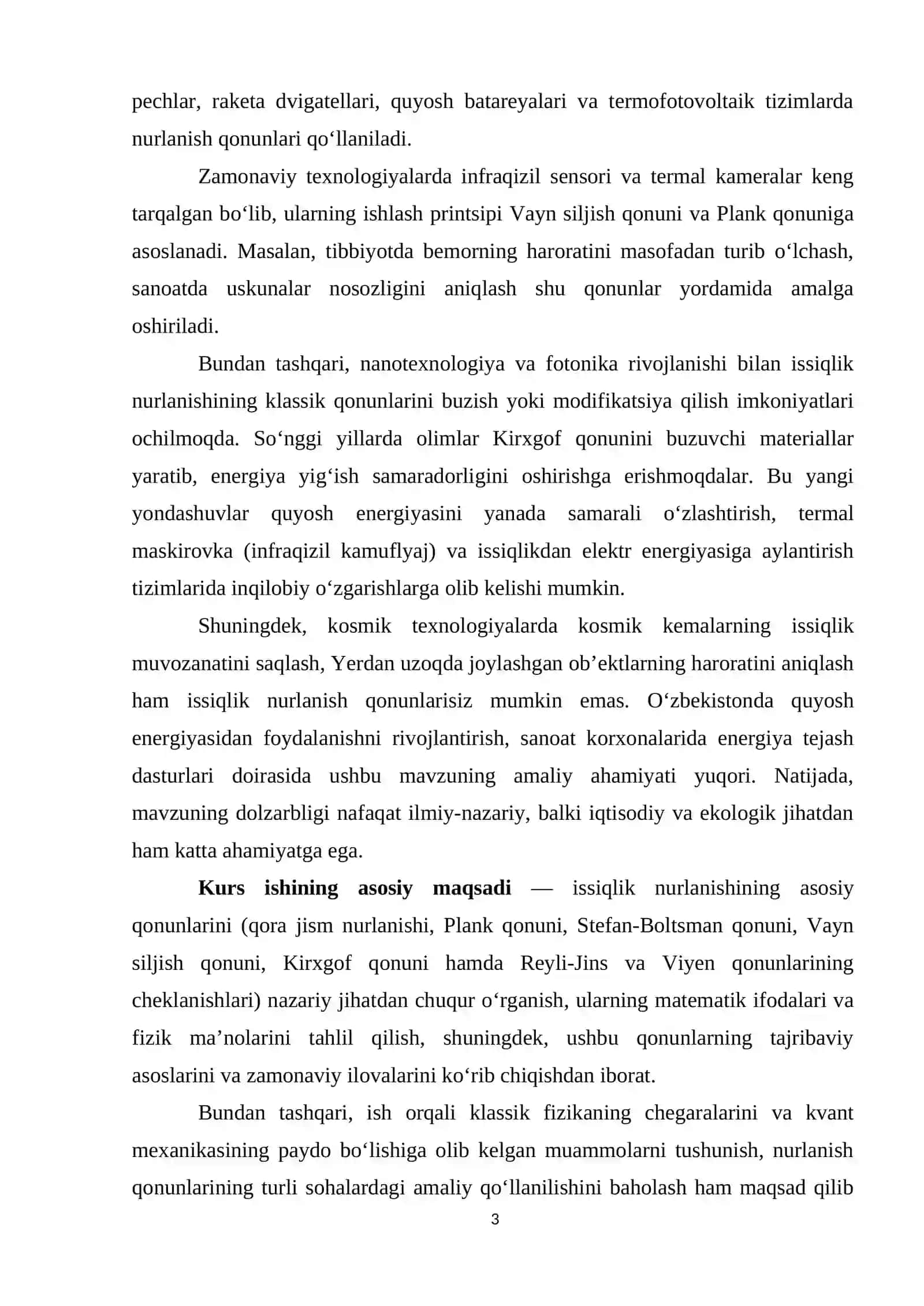 Issiqlik nurlanish qonunlarini oʻrganish mavzusi 3