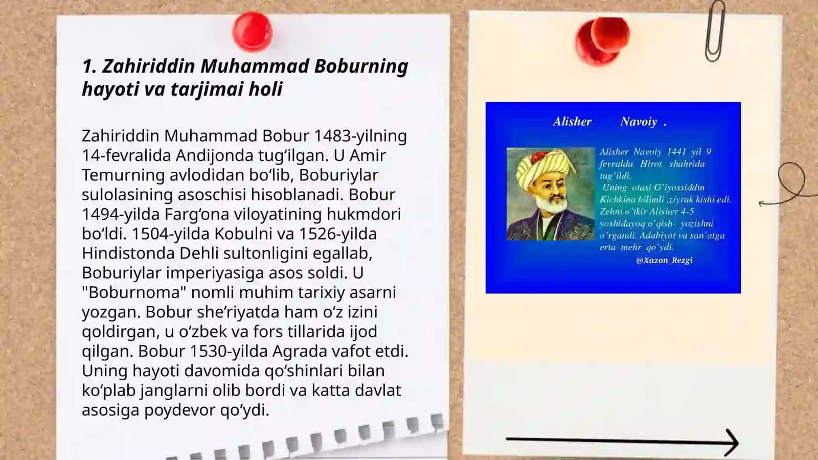 Zahiriddin Muhammad Bobur va uning siyosiy, madaniy sohalardagi faoliyati 3