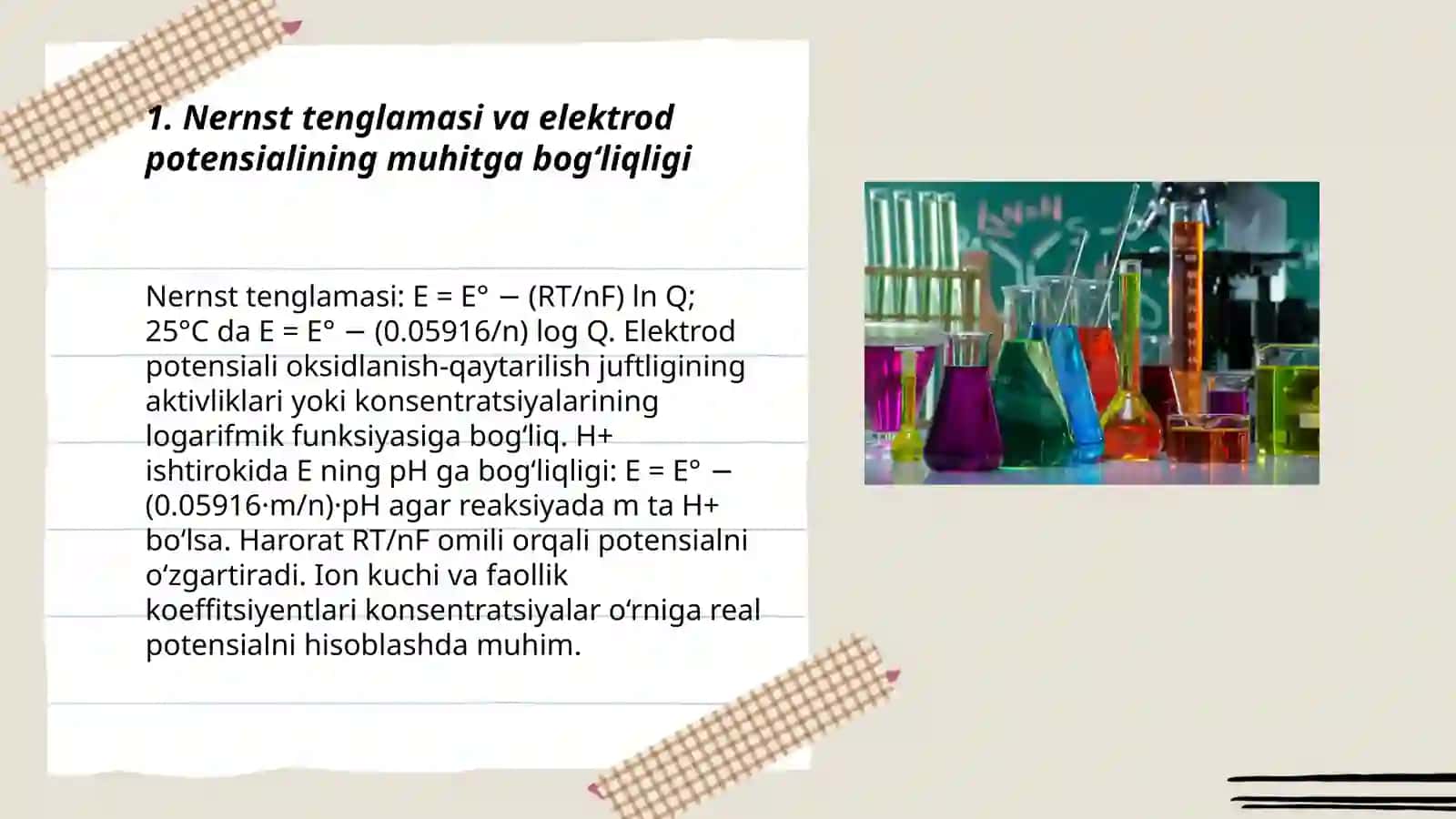 Elektrod potensial va Oksidlanish-qaytarilish reaksiyalari 3