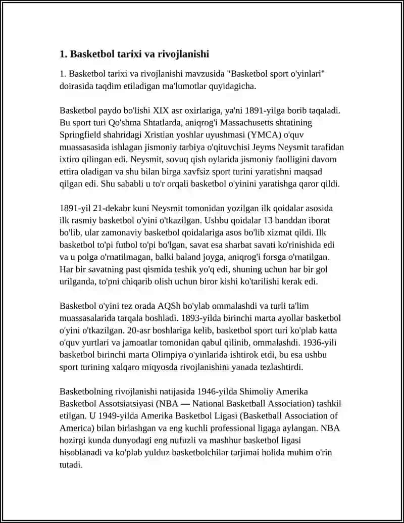 BASKETBOL SPORT O'YINLARI 3