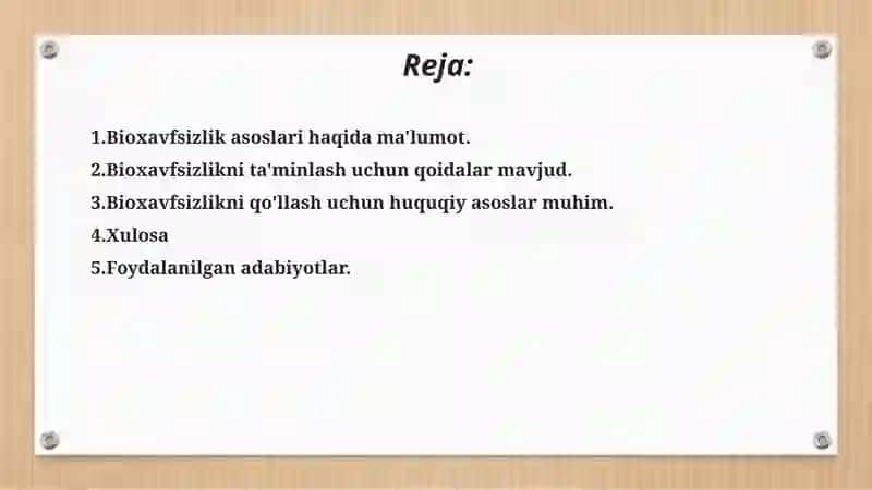 Bioxavsizlik uning strukturasi. 3