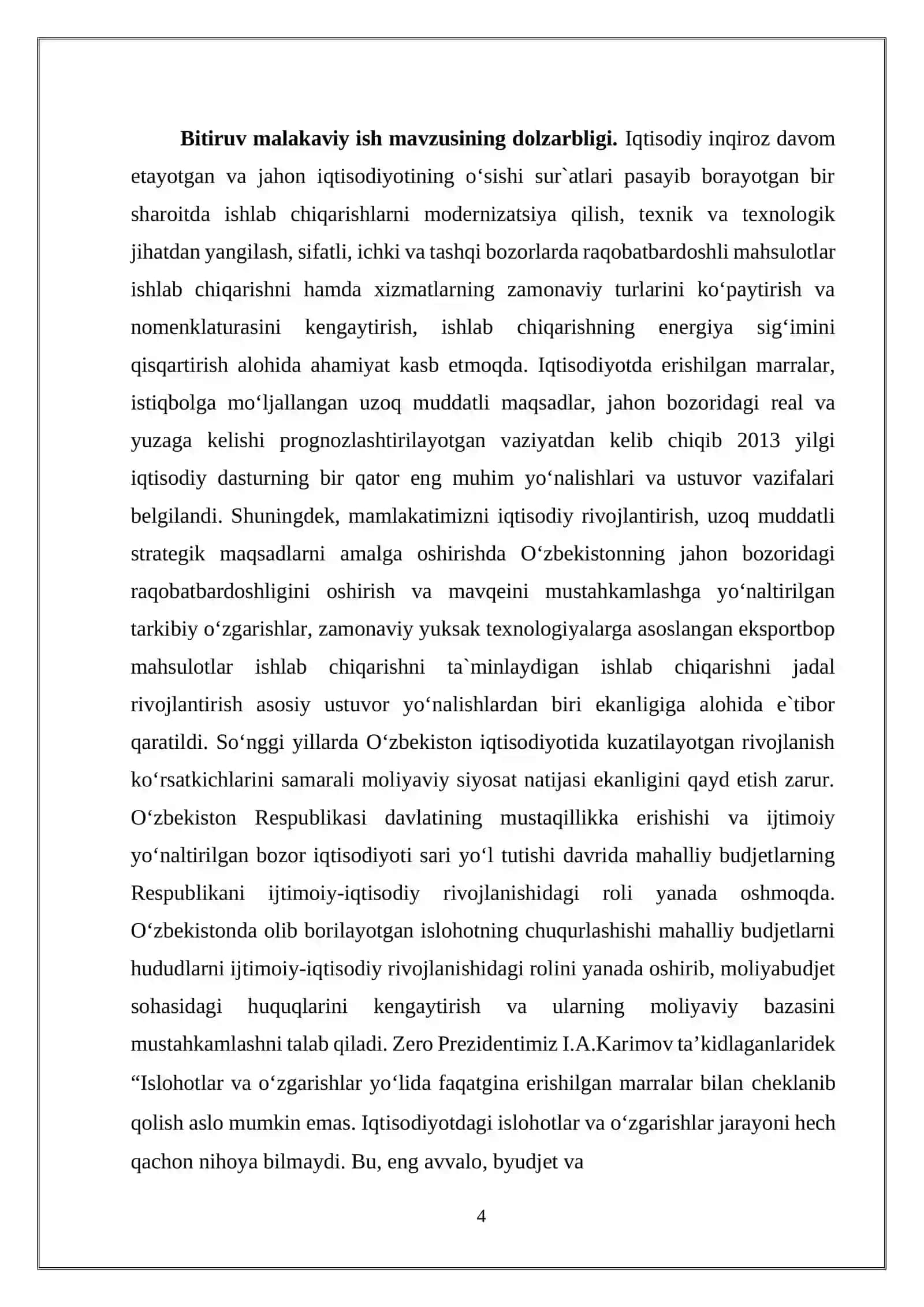 Budjet tizimida mahalliy bujetlarning o‘rni va ular taraqqiyotining hozirgi zamon muammolari 3
