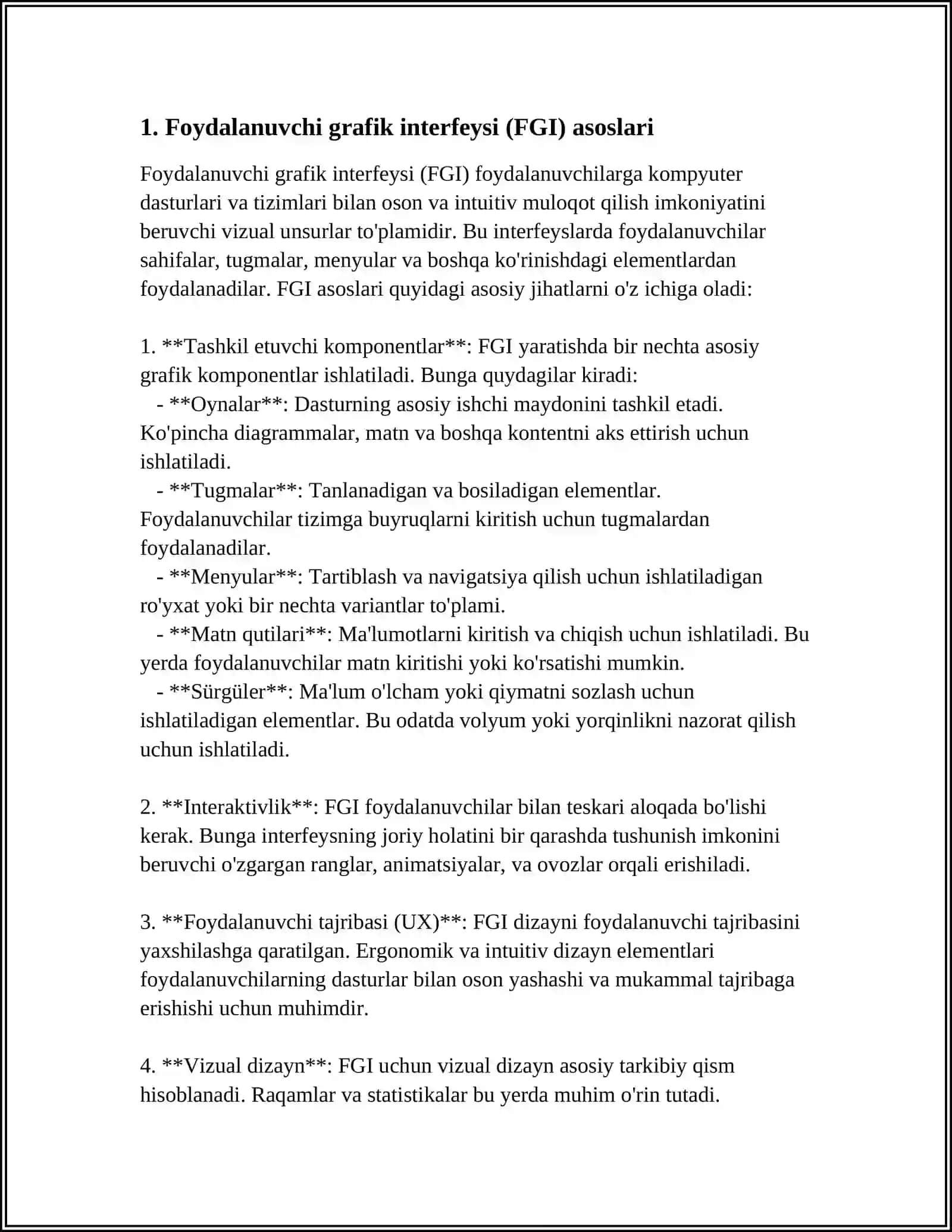 FOYDALANUVCHI GRAFIK INTERFEYSI ISHLAB CHIQISH ELEMENTLARI 3