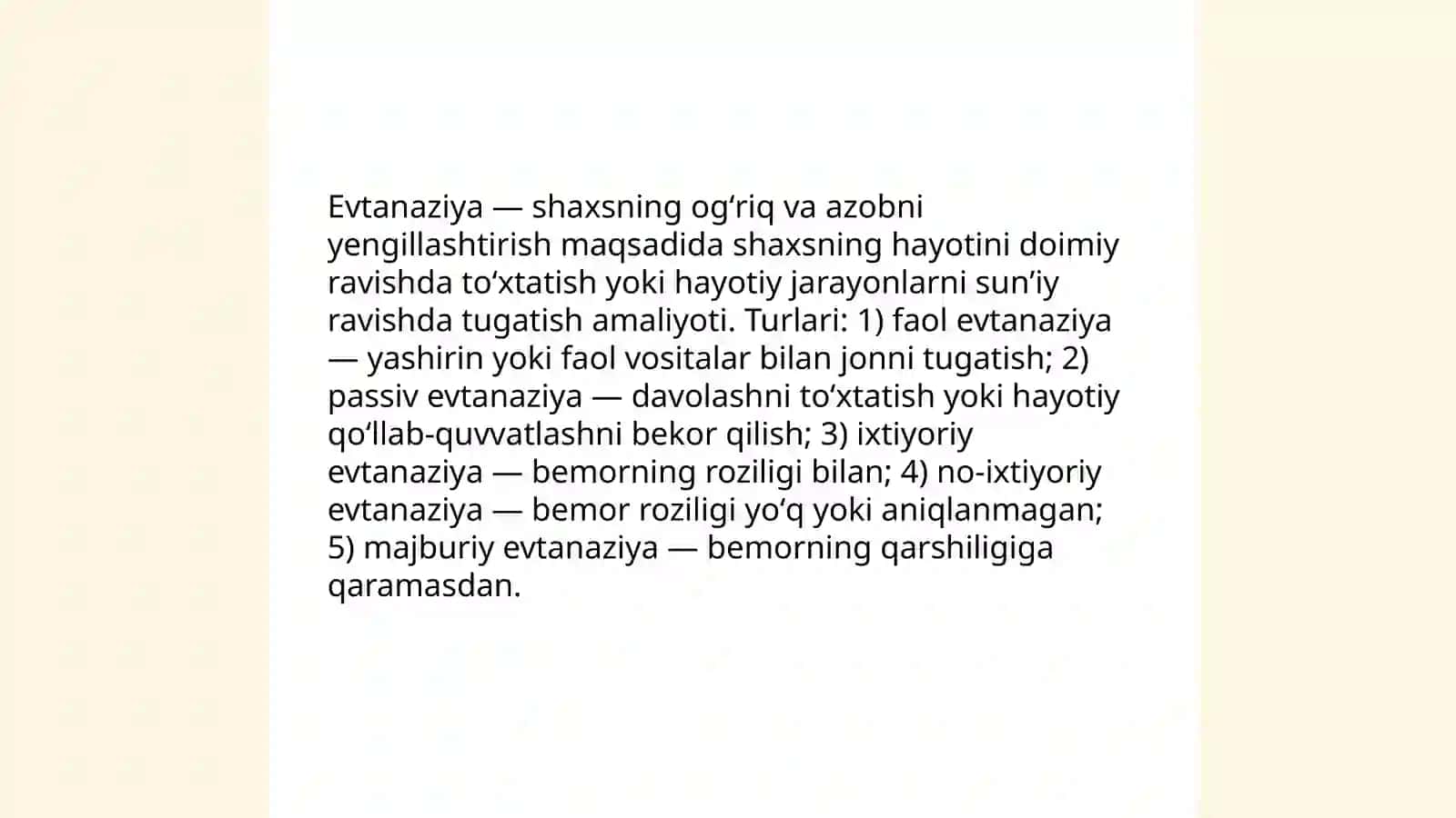 Evtanaziya muammolari 3