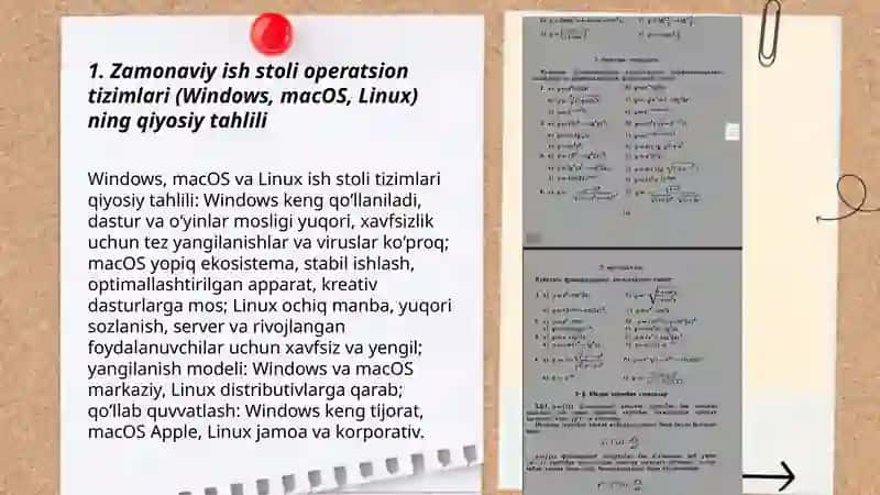 Zamonaviy operatsion tizimlarning qiyosiy taxlili 3
