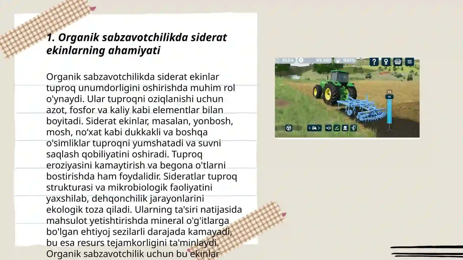 Organik sabzavotchilikda siderat ekinlari va beda bilan boshqa ekinlarni almashlab ekish 3