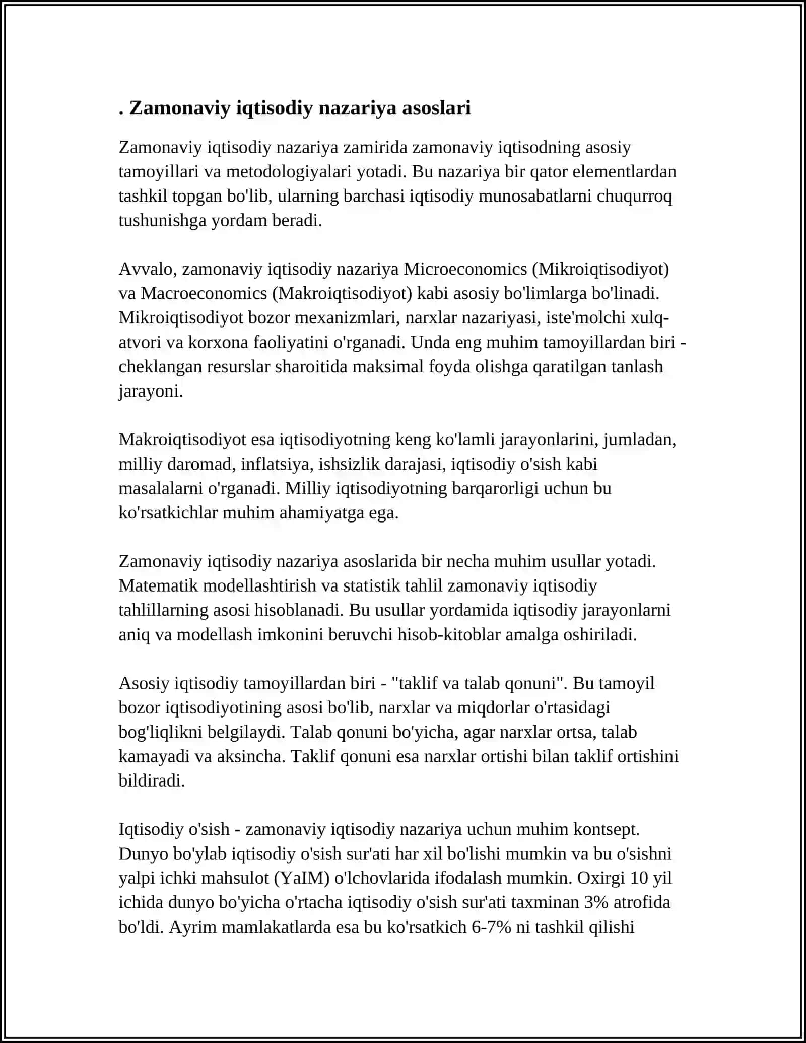 ZAMONAVIY IQTISODIY MAKTABLARNING NAZARIY TAMOYILLARI 3