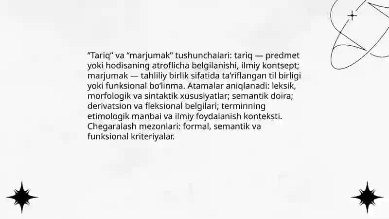 Tariq va marjumak sistematikasi, morfologiyasi 3