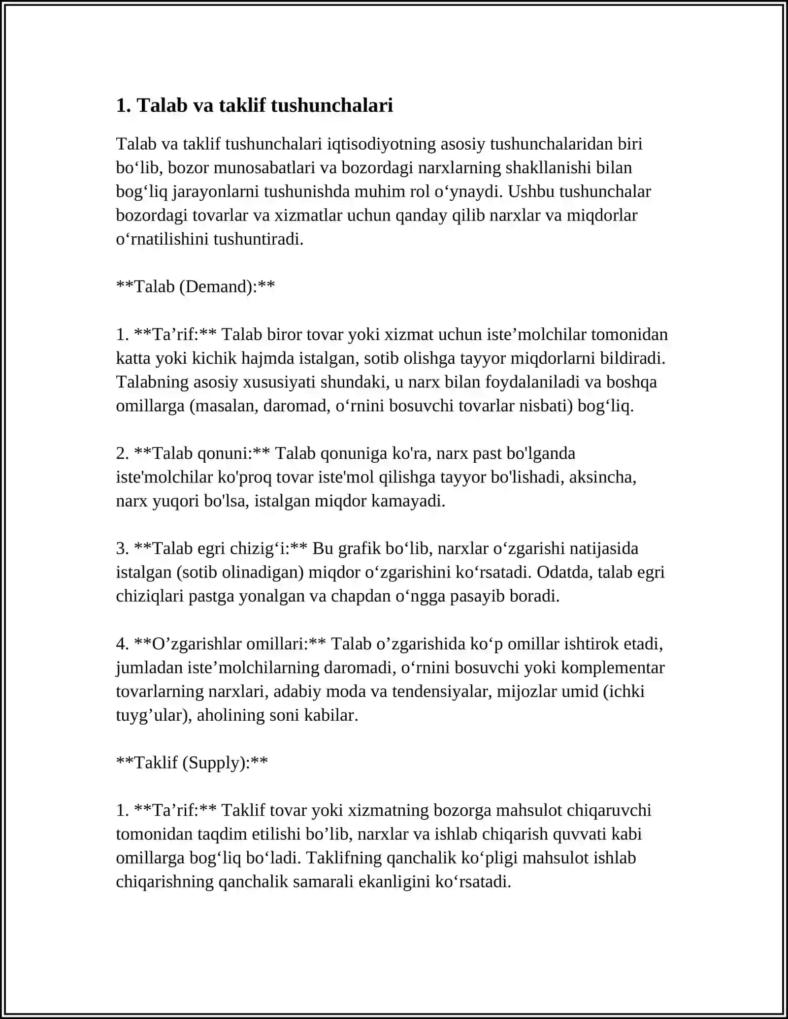 TALAB VA TAKLIFNING OʻZGARUVCHANLIGI HAMDA UNING TAMOYILLARI 3