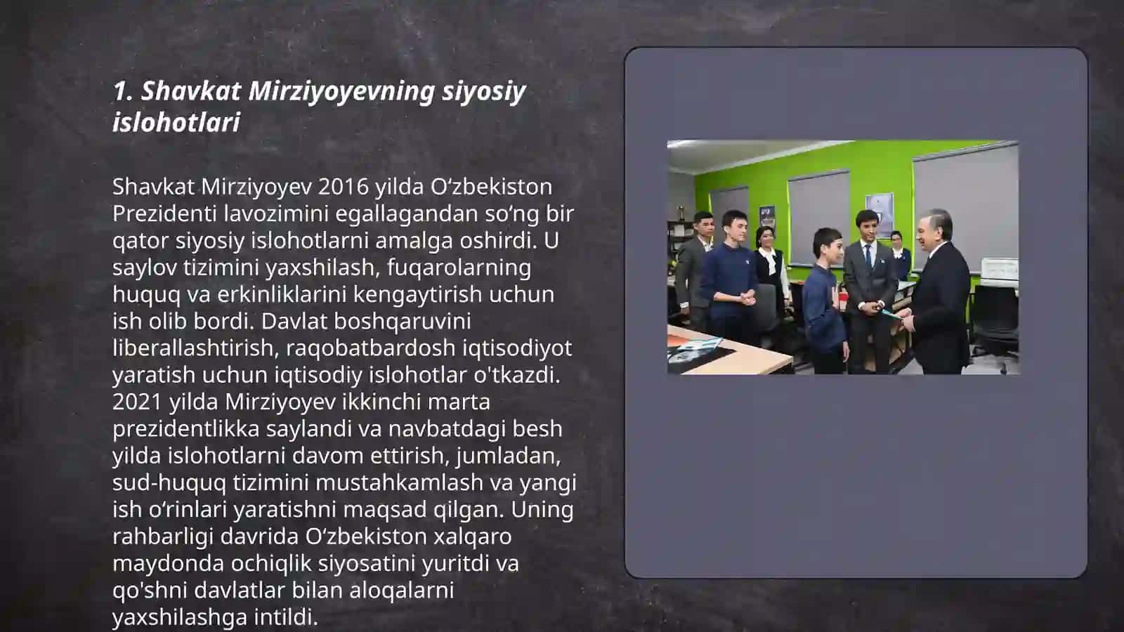 Shavkat Mirziyoyevning siyosiy islohotlari 3