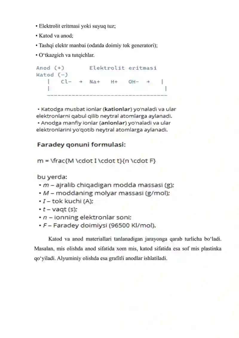 Elektroliz jarayonining qo‘llanishi 3