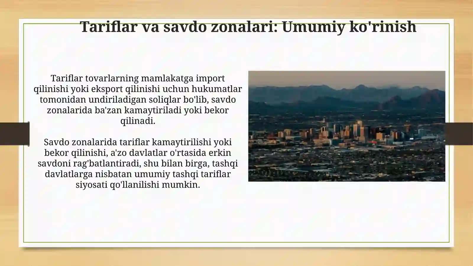 Savdo zonalari va ularning hududi iqtisodiyotdagi o'rni 3