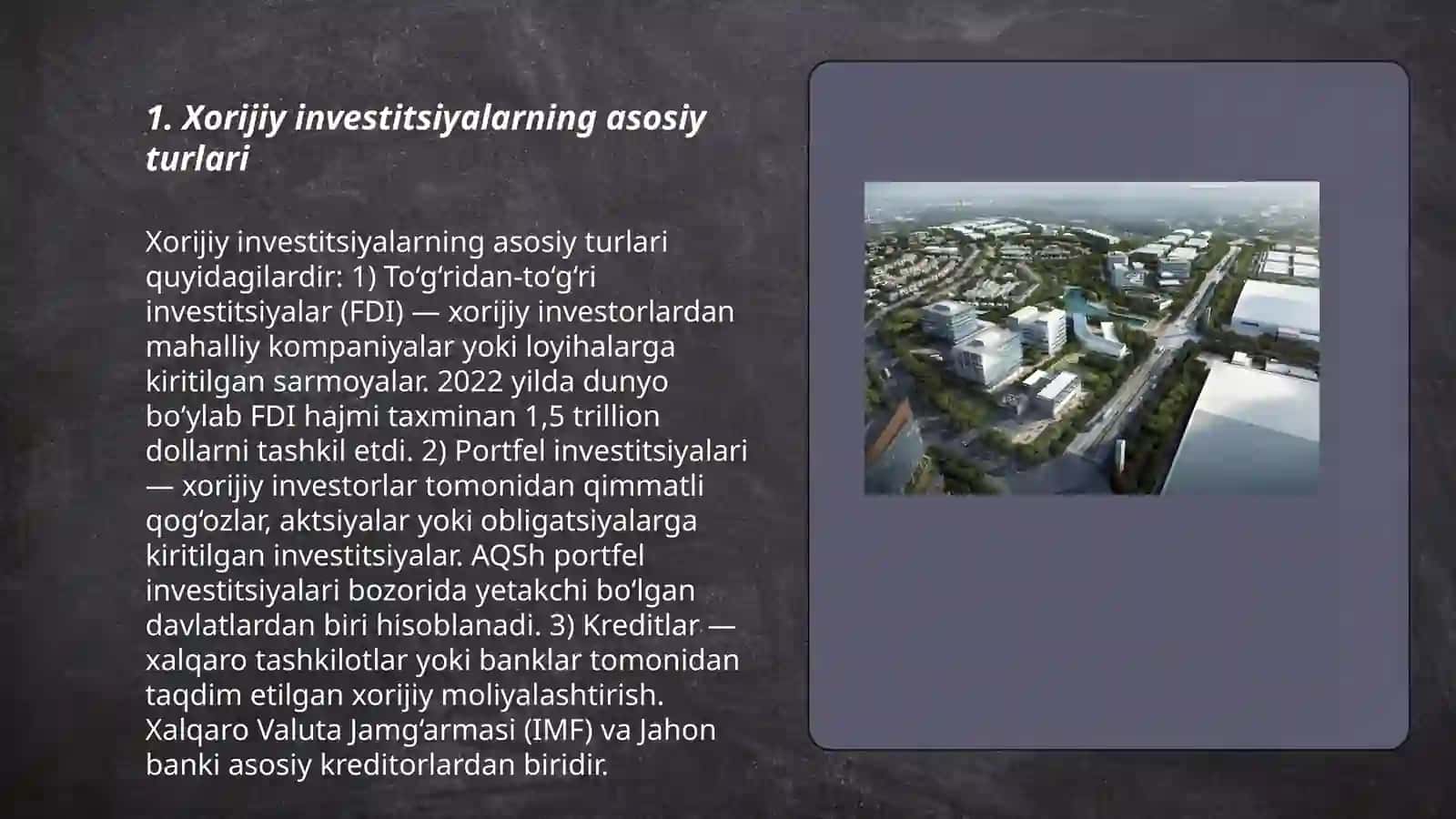 Xorijiy investitsiyalarning asosiy turlari 3