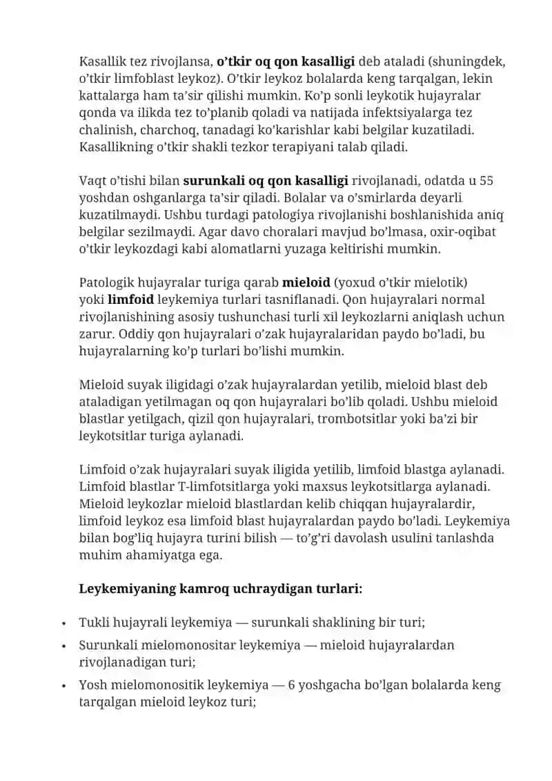 OQ QON KASALLIGI (LEYKEMIYA) 3