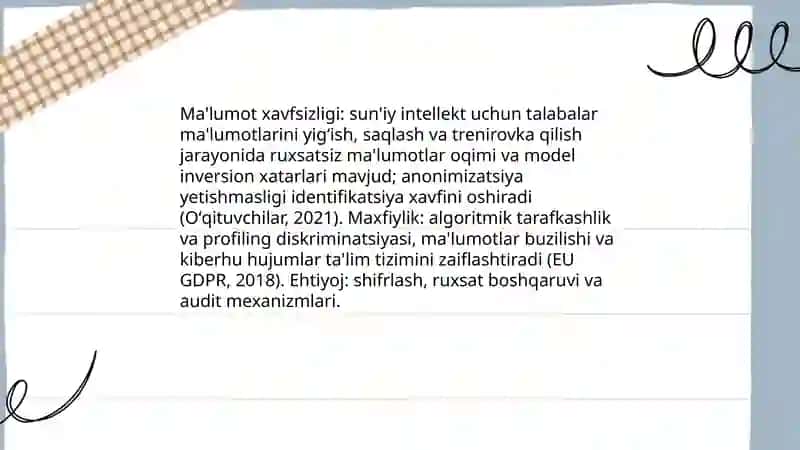 Ta'limda sun'iy intellekt:muammo va iqtiboslar 3