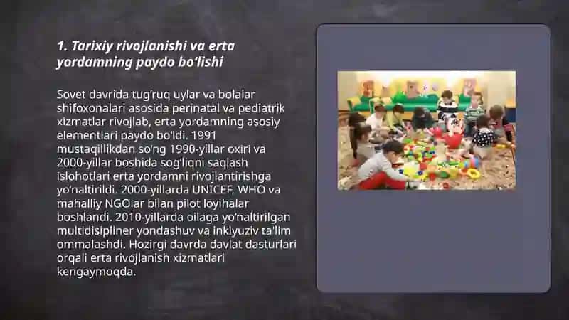 Oʻzbekistonda ilk yoshdagi bolalarga erta yordamning yuzaga kelishi va rivojlanishi 3