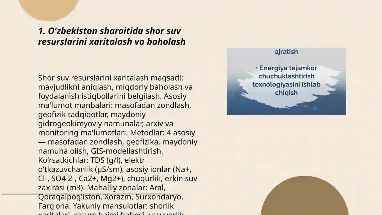 O'zbekiston sharoitida shor suvlardan chuchuk suv olish texnologiyasi 3