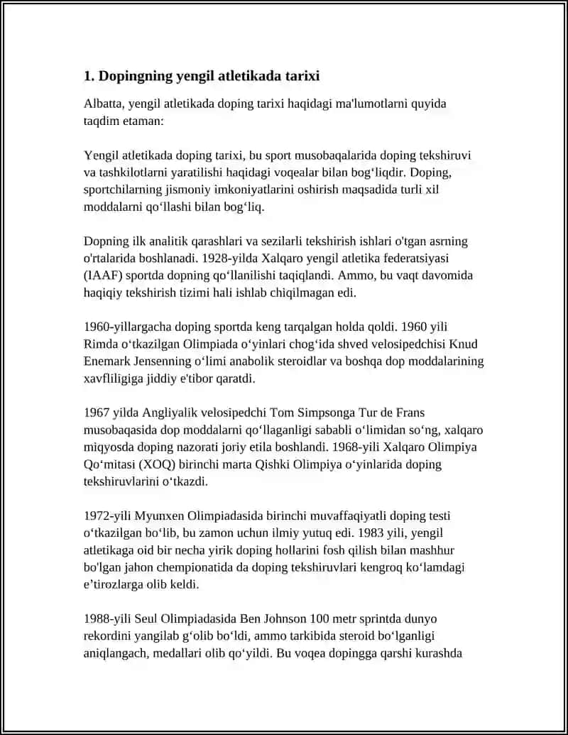 YENGIL ATLETIKADA DOPING VA UNING SPORTCHILAR SOG LIGIGA TASIRI 3