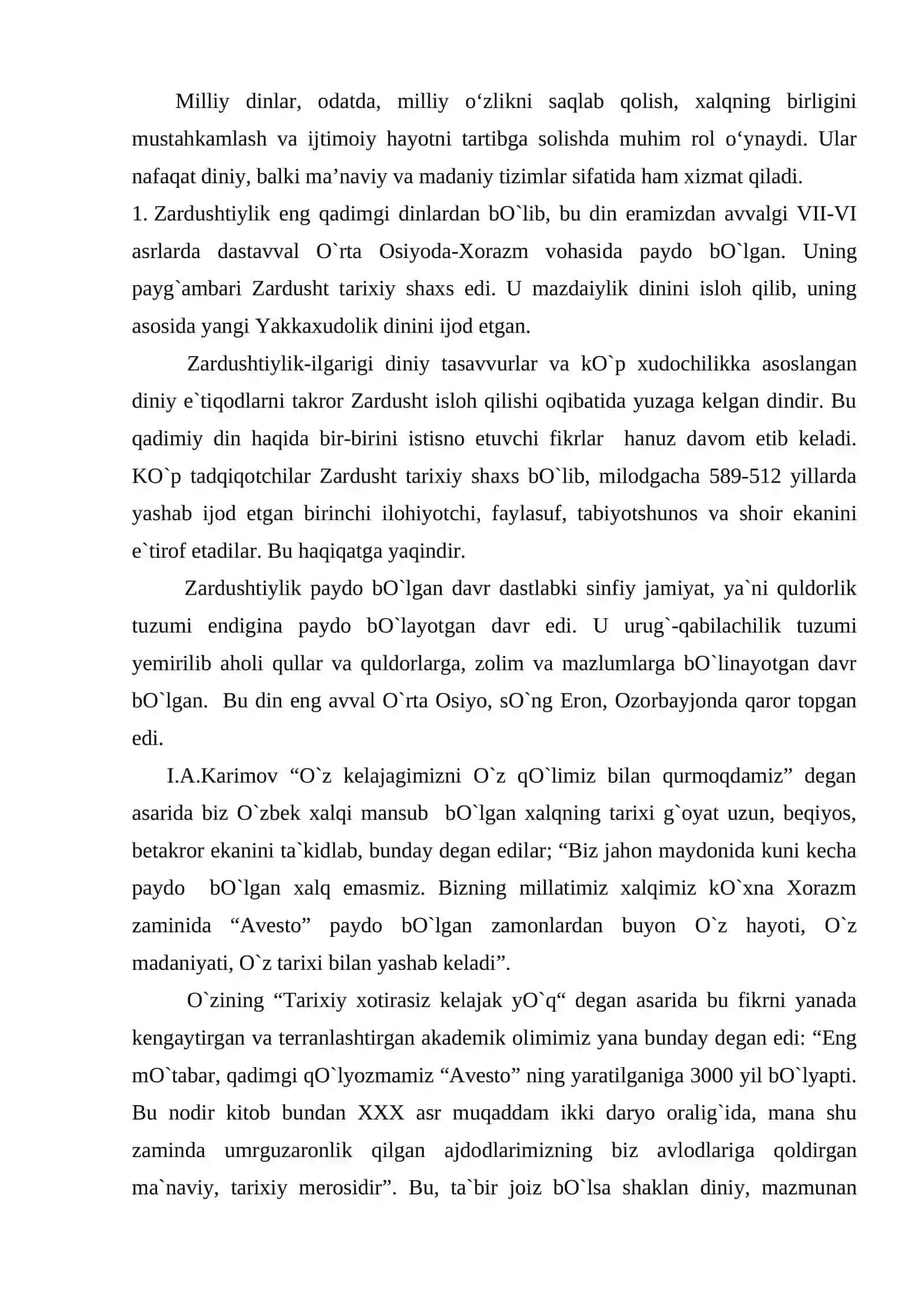 Milliy dinlar 3