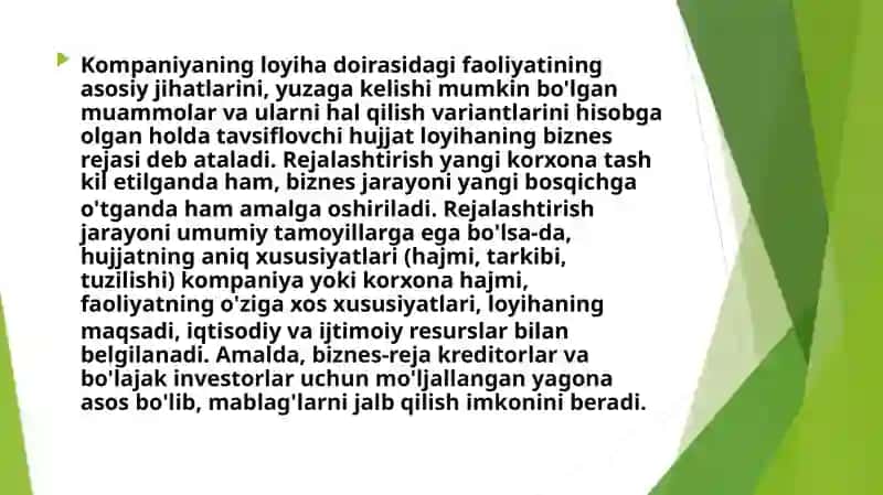 Investitsiya loyihasining biznes rejasi 3