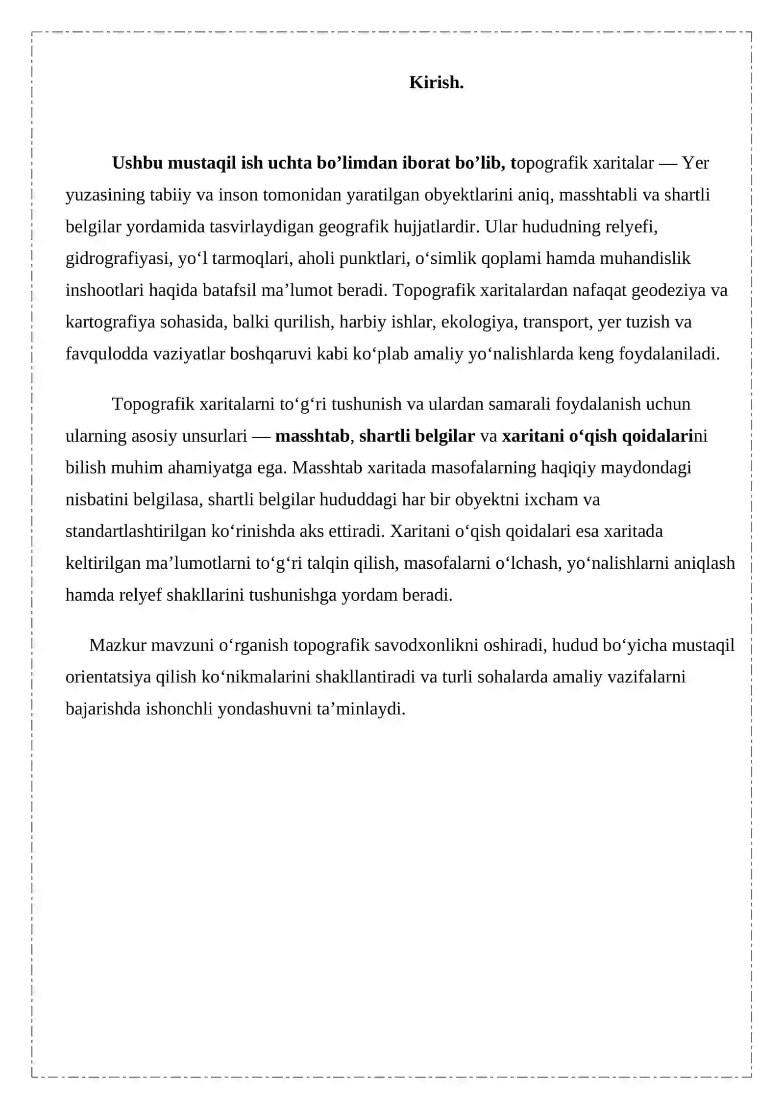 Topografik xaritalar masshtab, belgilar va o’qish qoidalari 3