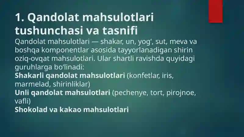 Qandolat maxsulotlarini ishlab chiqarishda ishlatiladigan xom ashyo turlari 3