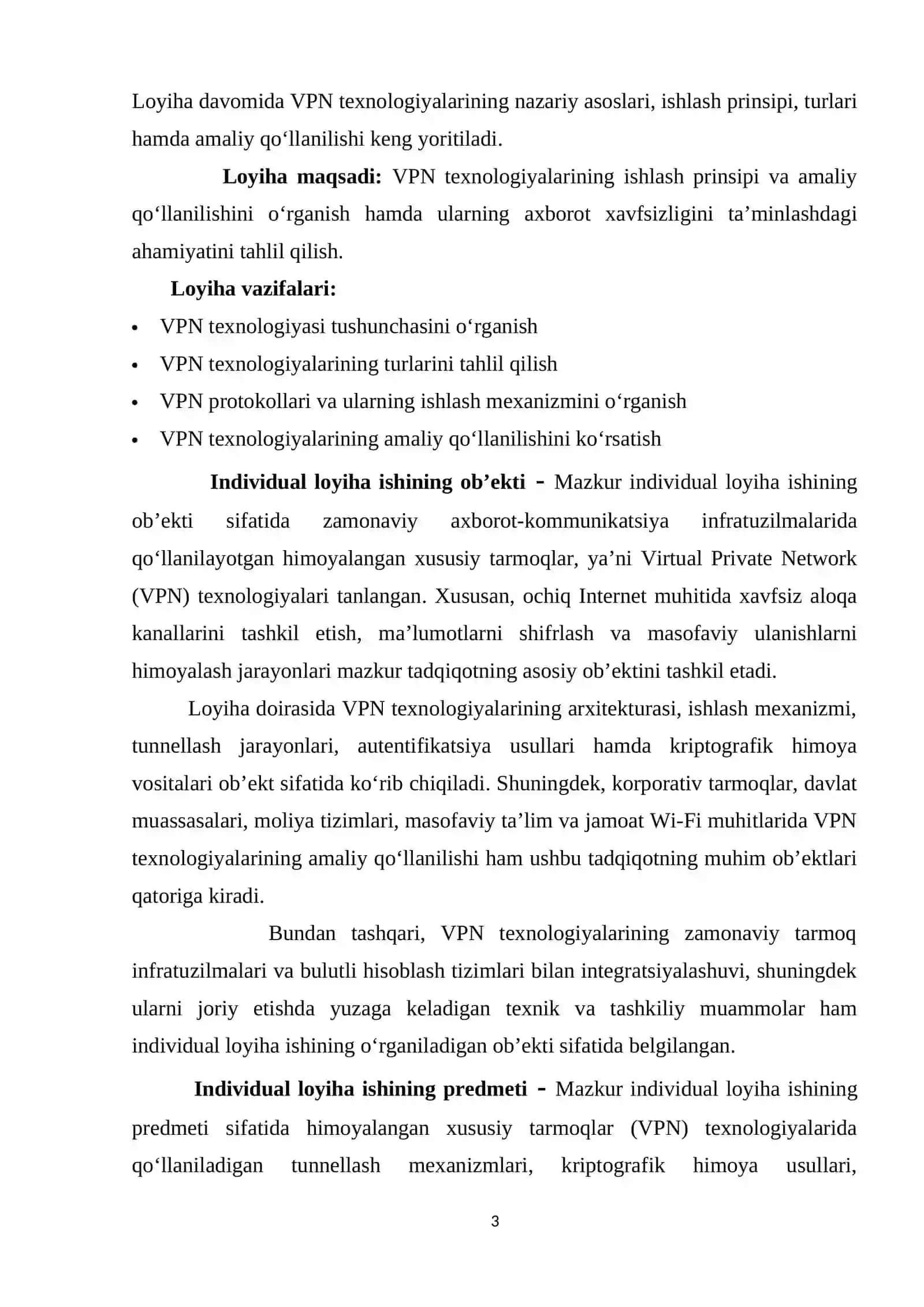 HIMOYALANGAN XUSUSIY TARMOQLAR (VPN) TEXNOLOGIYALARINING ISHLASH PRINSIPI VA AMALIY QO‘LLANILISHI 3