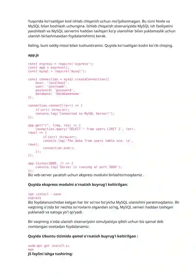 Node.js va MySQL 3