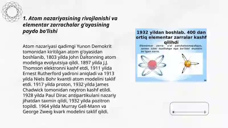 Elementar zarrachalarning paydo boʻlish tarixi 3