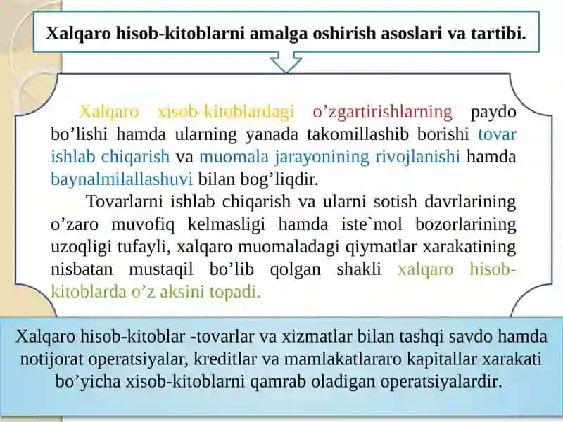 Xalqarohisob-kitoblarni amalga oshirish asoslari va tartibi 3