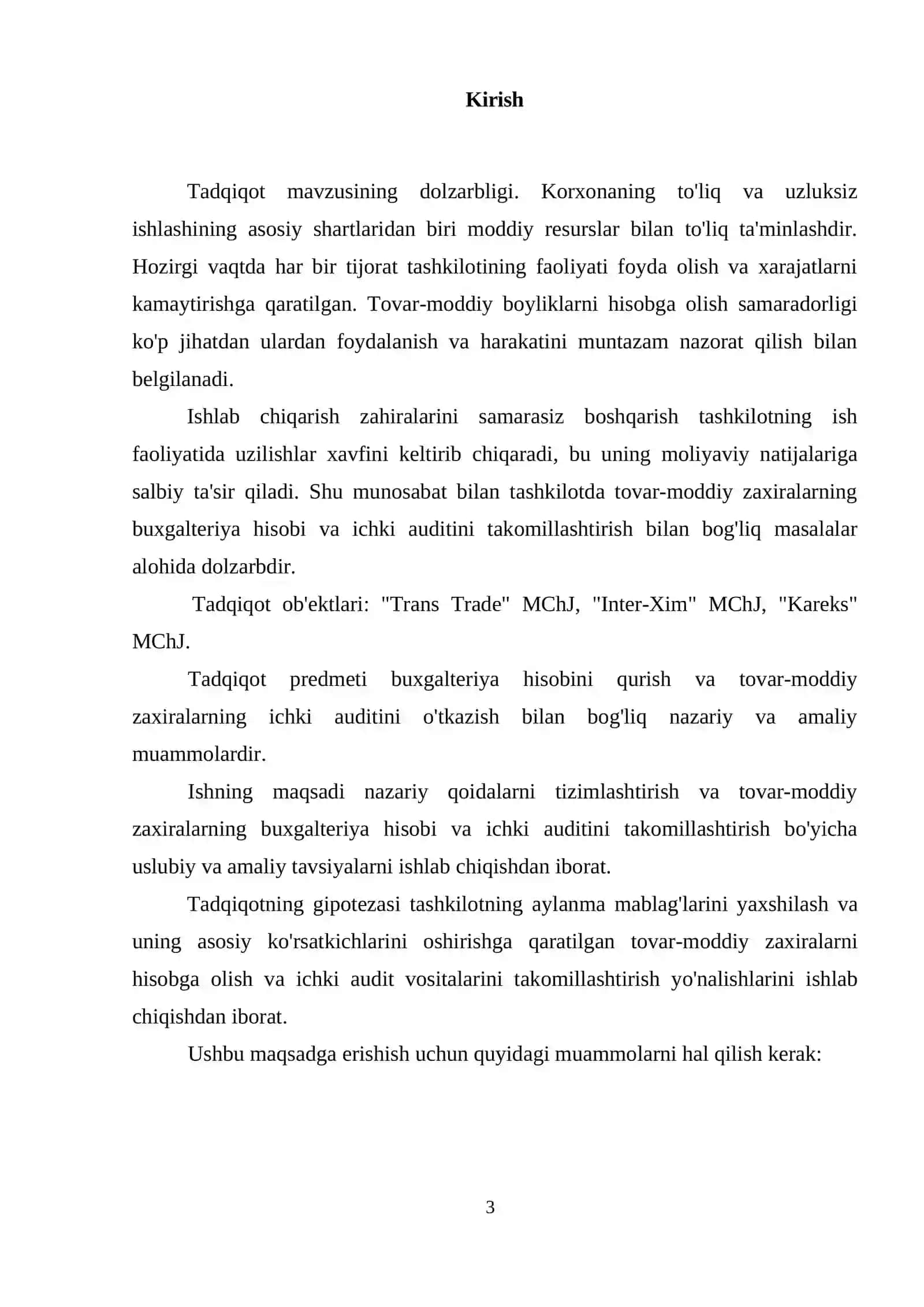 Materialning buxgalteriya hisobi va ichki auditini takomillashtirish ishlab chiqarish zaxiralari 3