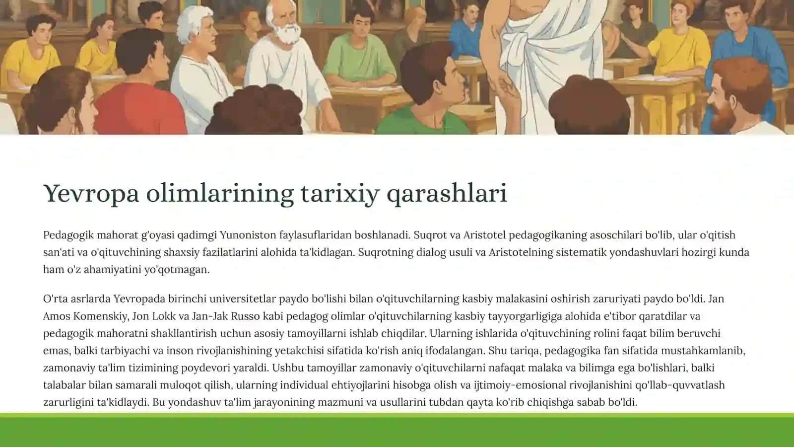 Yevropa olimlari o'qituvchilarning kasbiy mahoratini takomillashtirish haqidagi fikrlari 3