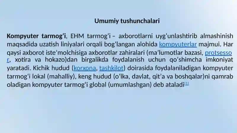 Lokal, mintakaviy va global tarmoqlar 3