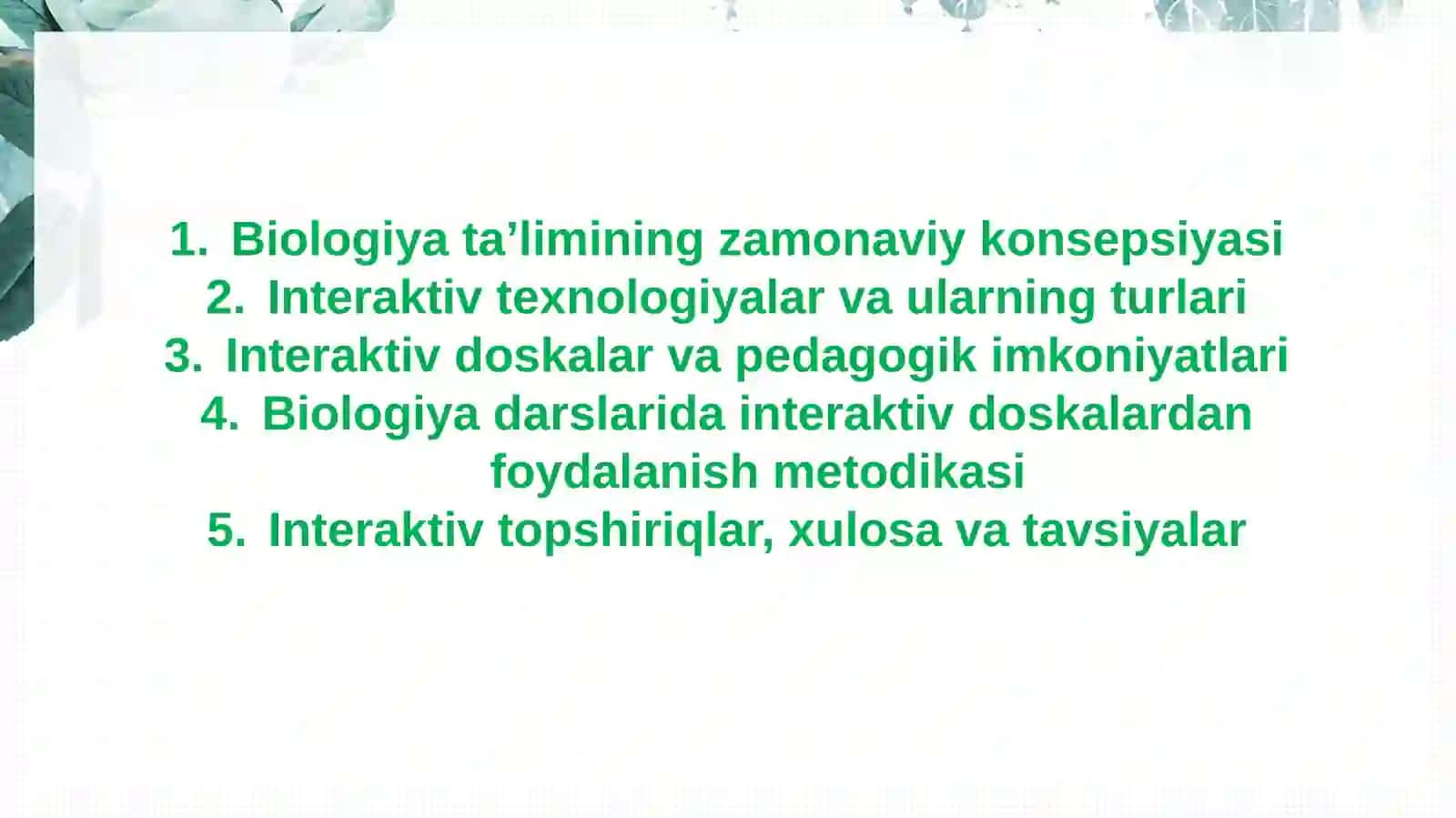 ABDULLAYEVARUXSHONANING BIOLOGIYA O‘QITISH METODIKASI 3