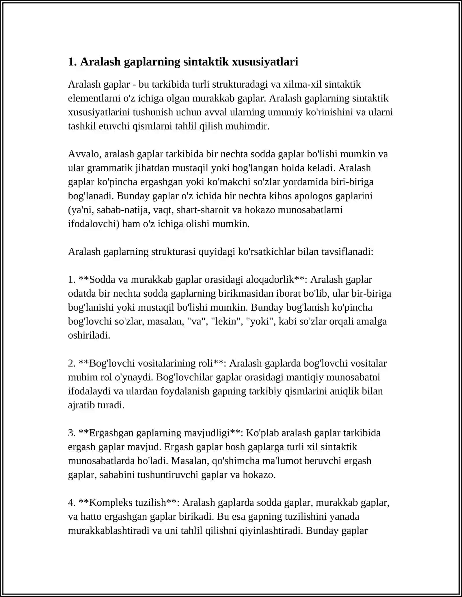 ARALASH MURAKKAB QO‘SHMA GAPLARNING SINTAKTIK TUZILISHINI BELGILASH 3