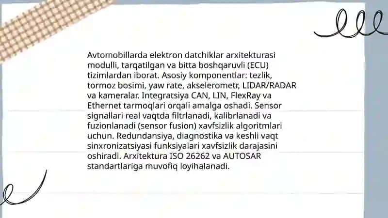 Elektr datchiklar asosida 3