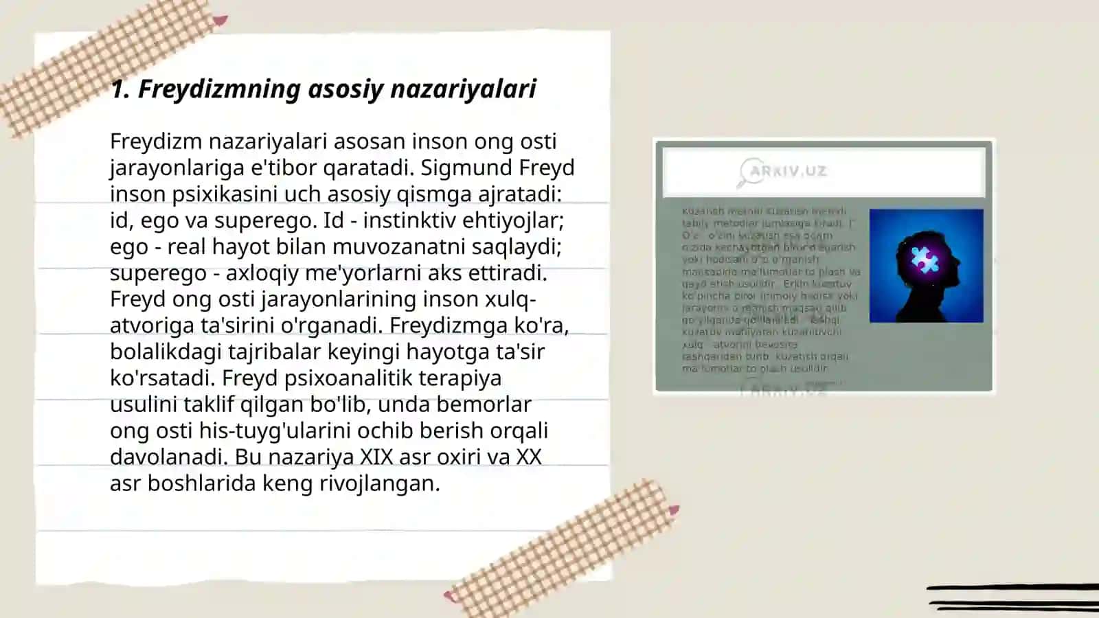 Psixologiya maktablari Freydizm, Geshtalt,Bixevorizm 3