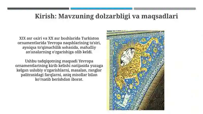XIX-asr oxiri – XX asrl boshlaridagi Turkiston naqshlarida Yevropa naqshlarining ta’siri 3