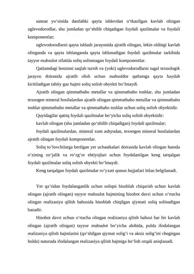 Yer qa’ridan foydalanuvchilar uchun soliqlar va maxsus tо‘lovlar 3