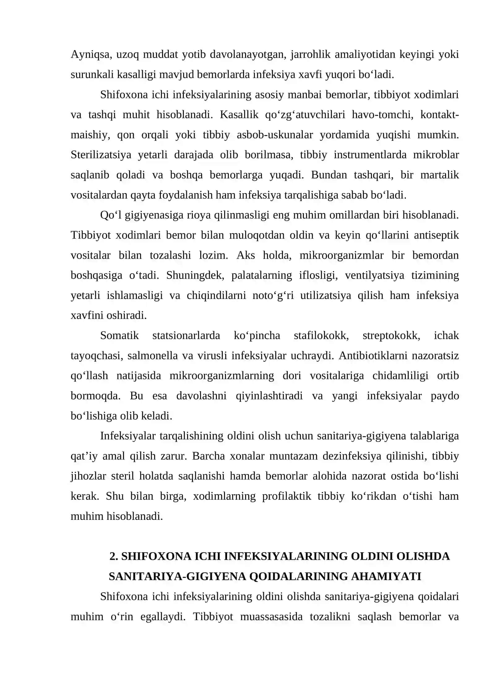 SOMATIK STATSIONARLARDA SHIFOXONA ICHI INFEKSIYALARI PROFILAKTIKASI 3